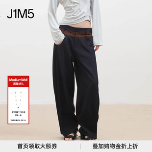 正品 26春夏 授权 WELL 精纺羊毛拼接波点休闲西裤 MEDIUM