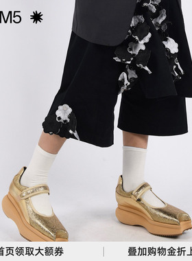 J1M5买手店PAULA CANOVAS DEL VAS 金色异形粘扣单鞋PSW211010