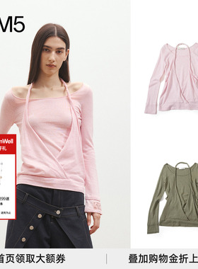 【正品授权】 MEDIUM WELL 26春夏 挂脖假两件亚麻棉针织衫