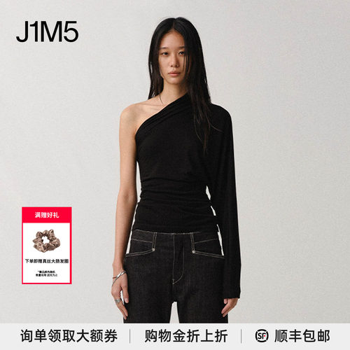 liegee春夏斜肩连袖设计师T恤