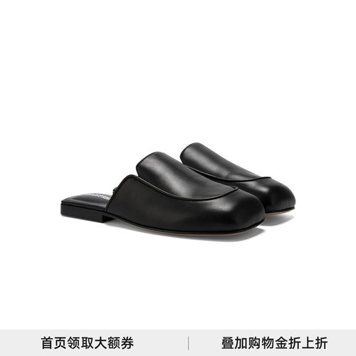 untitlab设计师皮质包头拖鞋