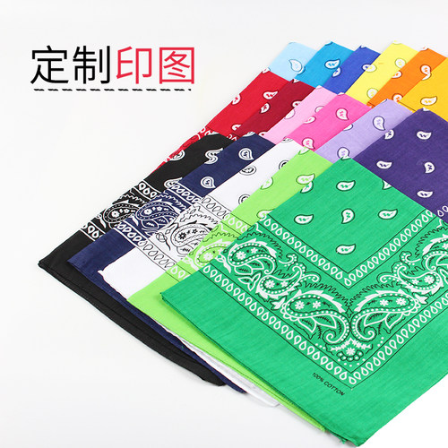 棉印图腰果花嘻哈头巾