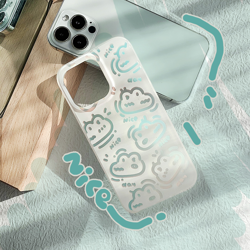 HAPPY原创鳄鱼宝宝磨砂炫彩手机壳适用iPhone15promax苹果13/12/14