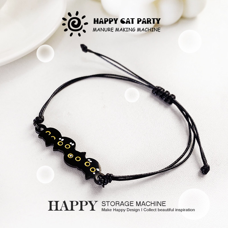HAPPY原创可爱猫猫头蜡绳手链轻奢情侣手串饰品百搭高级感配饰品,饰品/流行首饰/时尚饰品新,手链,淘宝优惠券,粉丝福利购,淘宝优惠卷