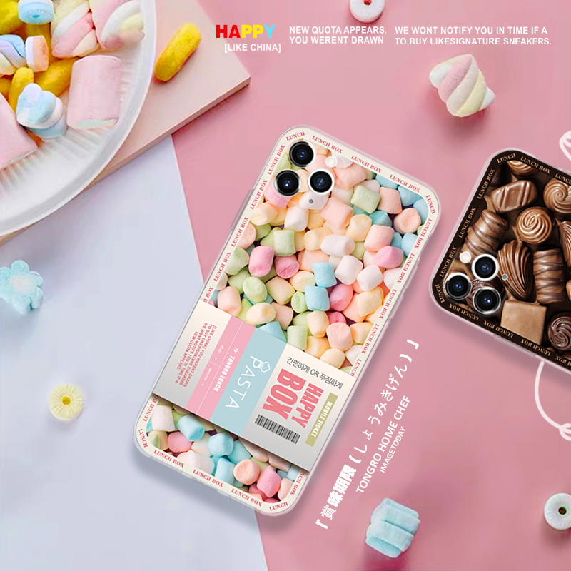 创意棉花糖手机壳适用iphone16promax/15/14/13透明情侣mate40p华为p50pro