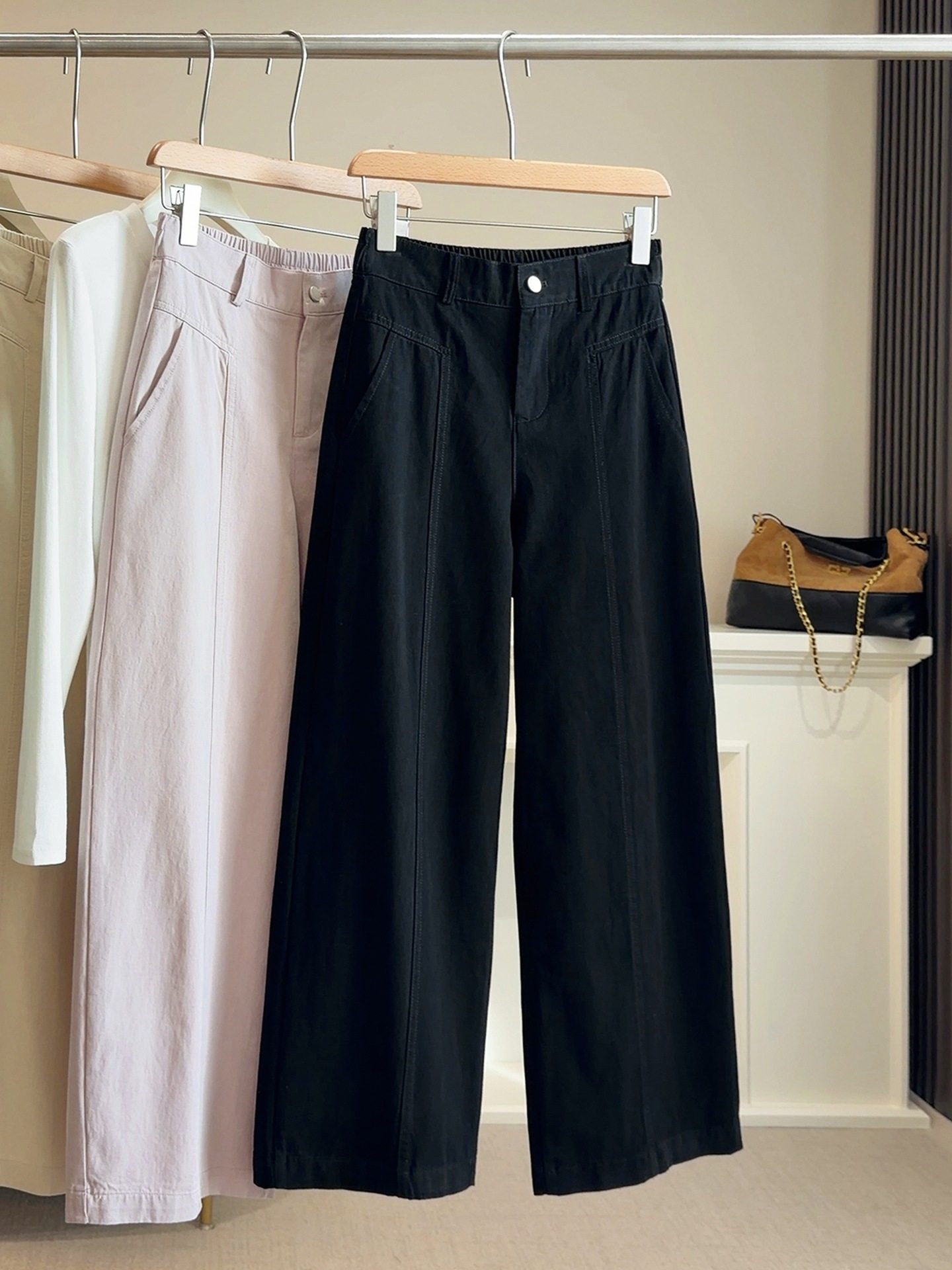 春夏女装时尚宽松阔腿弯刀裤松紧高腰宽松显瘦休闲长裤潮纯色下装,女装/女士精品,休闲裤,淘宝优惠券,粉丝福利购,淘宝优惠卷