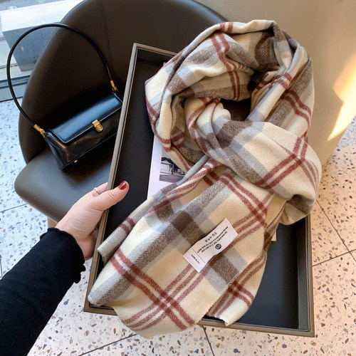 亲肤保暖仿羊绒围巾女士冬季