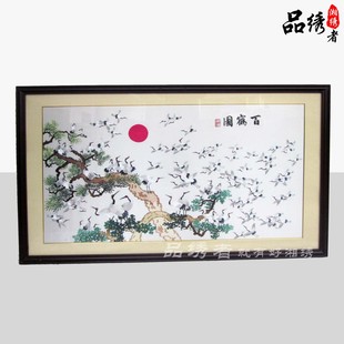 百鹤图 湘绣精品 松鹤长春松鹤延年送老人送长者长辈外公外婆 包邮