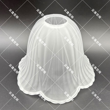 灯罩沙白磨砂条纹树皮纹花口花口花瓣玻璃e27吊灯灯具灯饰外罩壳