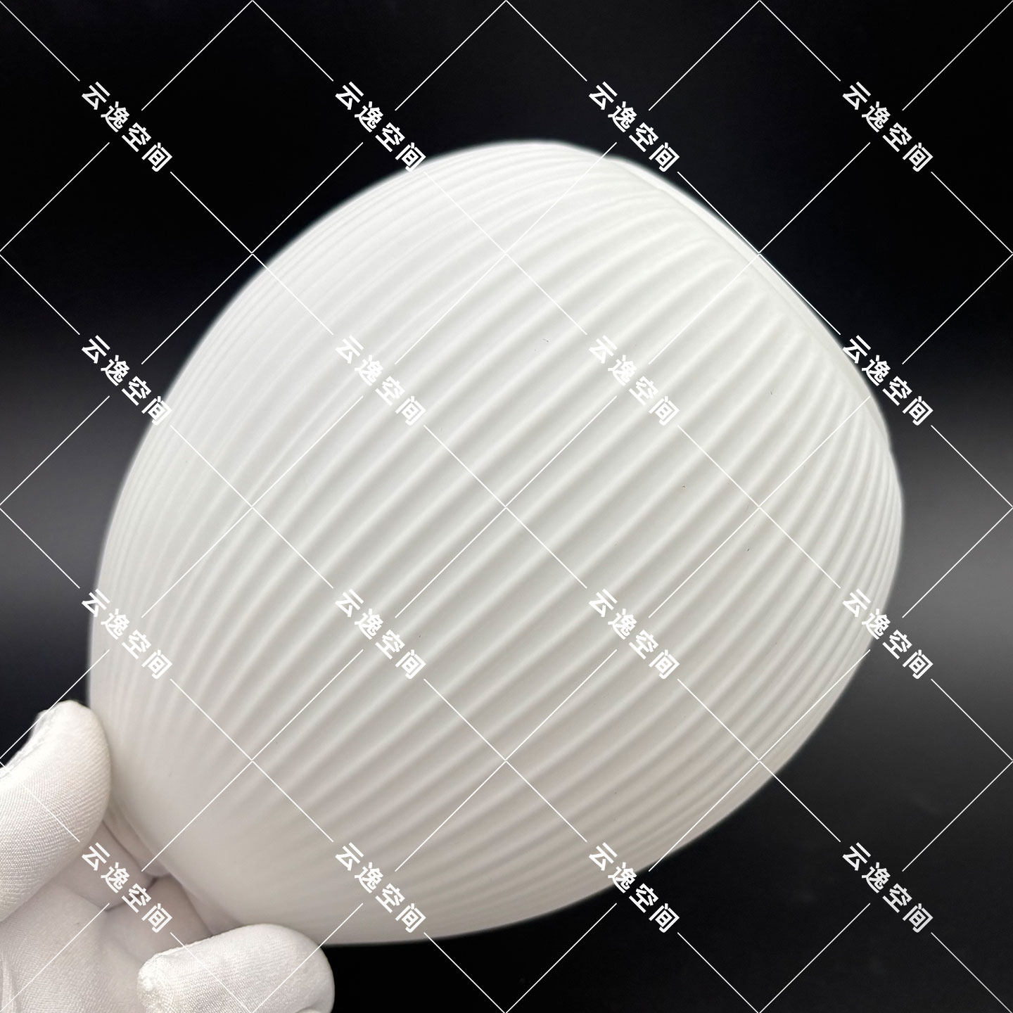 灯罩水滴龙蛋竖纹条纹玻璃沙白白色磨砂吊灯灯具灯饰e27外罩外壳