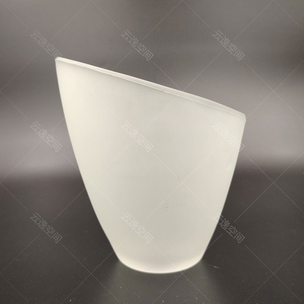 现代轻奢吊灯灯具斜口小孔E14磨砂13厘米替换欧式diy玻璃灯罩外壳