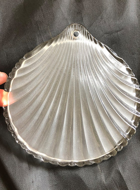 后现代轻奢水晶吊灯玻璃片水晶片磨砂工艺小贝壳扇贝灯罩补件挂件