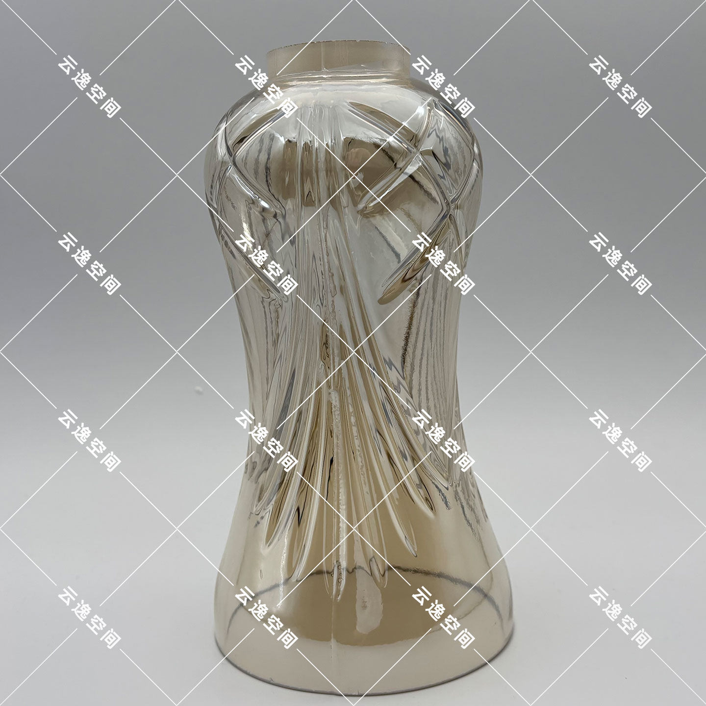 灯罩吊灯干邑刻线透明玻璃E27法式老式欧式11*20花瓶配件外罩外壳