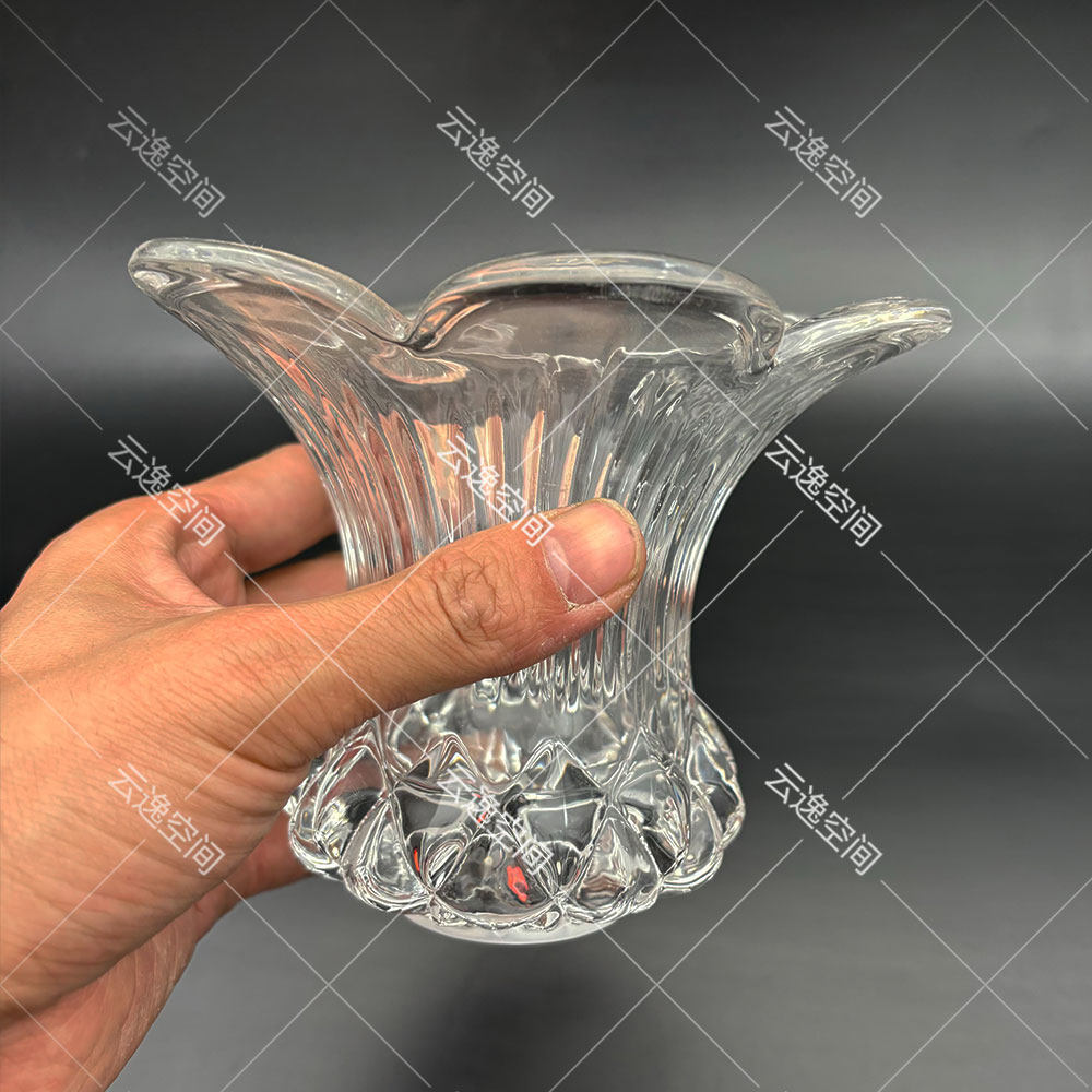 灯罩现代吊灯美式欧式法式E14六瓣钻石吊钟玻璃透明花朵外罩外壳