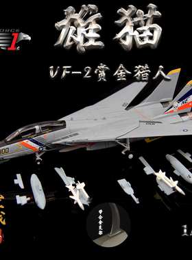 AF1 美国海军F-14D雄猫战斗机VF-2赏金猎人NE100 F14合金模型1/72