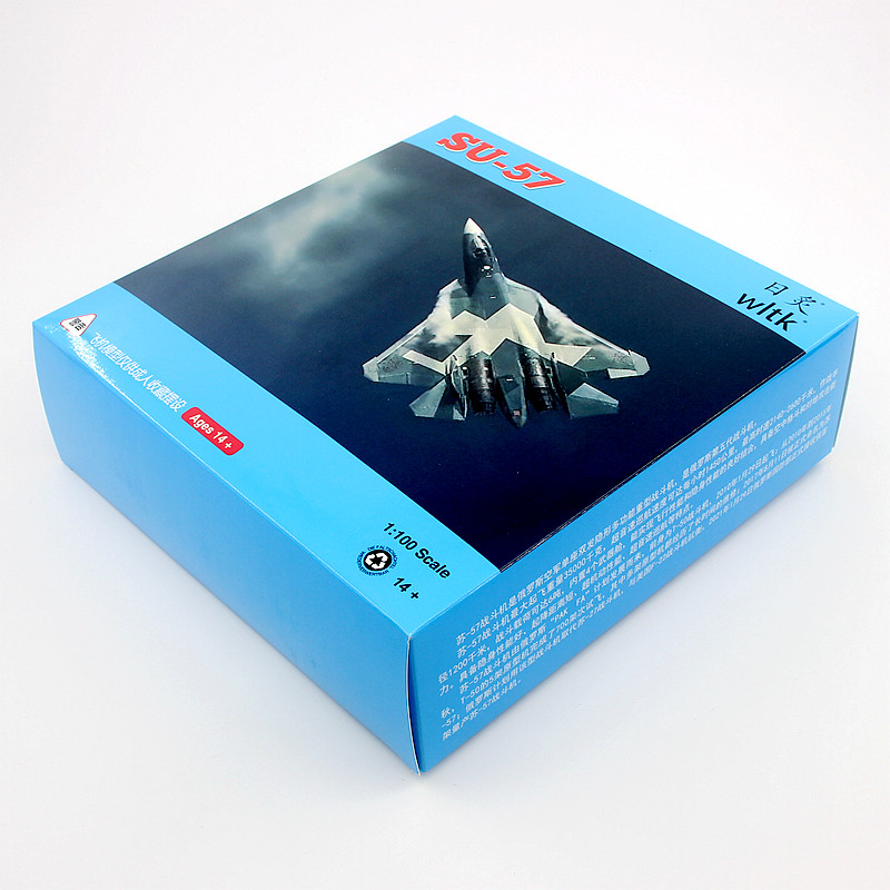 珠海航展WLTK日炙俄罗斯空军SU-57战斗机割裂纹苏57飞机模型1/100 - 实物图