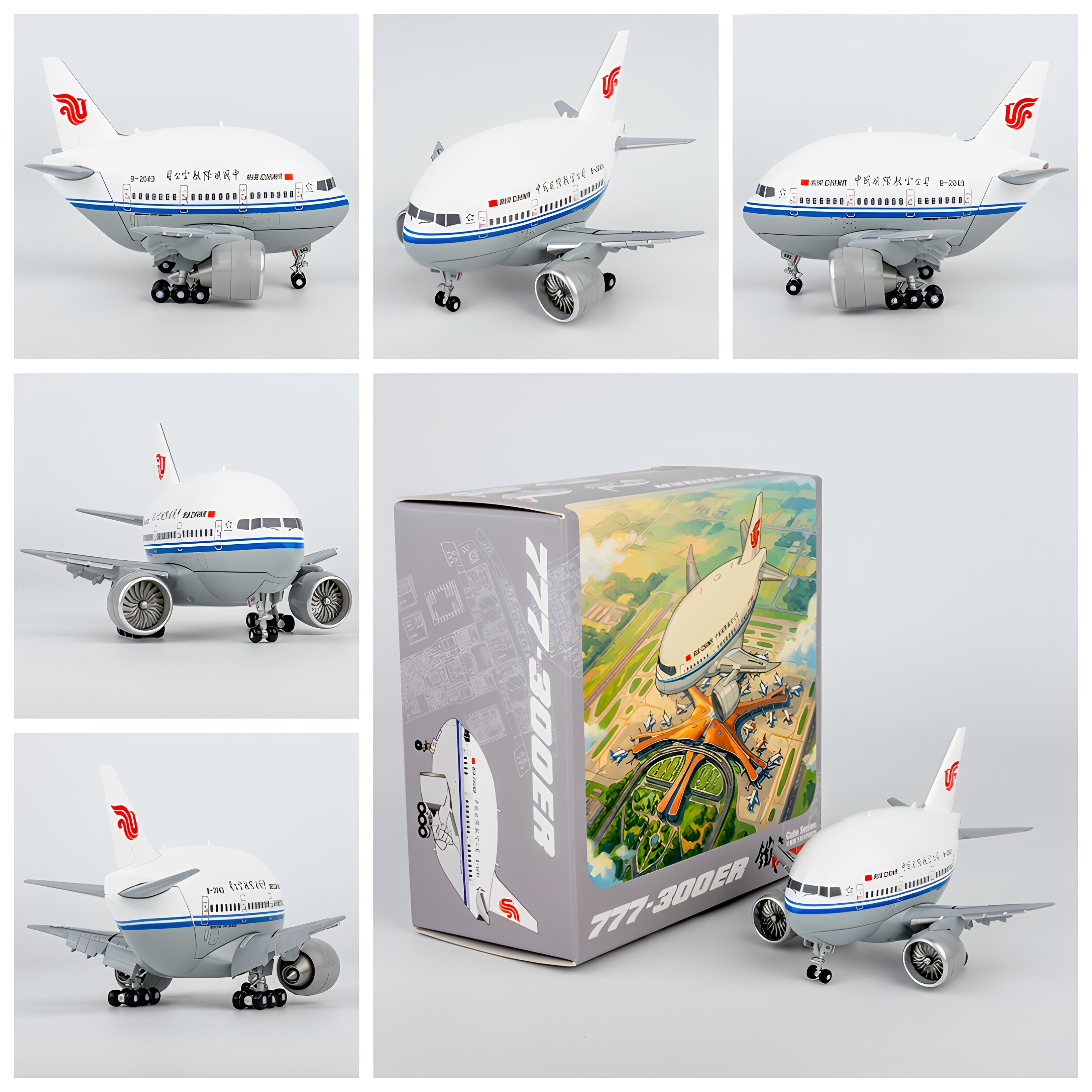 铁流Q版B777合金飞机模型图片