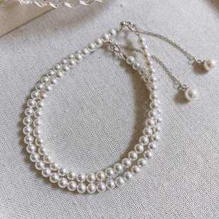 s925纯银澳白珍珠手链女小众高级感新中式强光baby小米珠手串