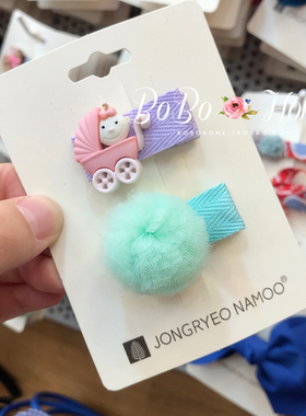 韩国进口palmtree儿童发饰 可爱卡通小狗猫咪发夹女童宝宝边夹BB