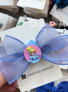 韩国进口palmtree儿童发饰 可爱网纱蝴蝶结公主边夹女童甜美头饰