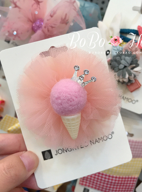 韩国进口palmtree儿童发饰 蕾丝蝴蝶结发夹女童宝宝鸭嘴边夹子