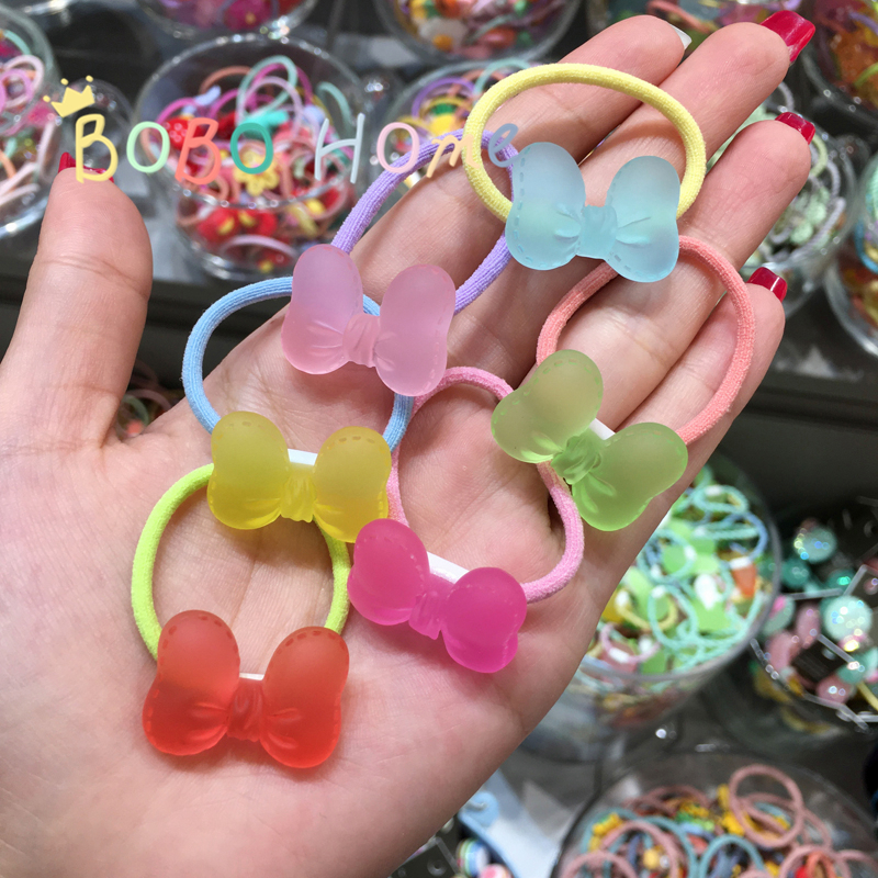 韩国bebe prince儿童发饰 甜美果冻色蝴蝶结可爱搭配女宝宝小发绳