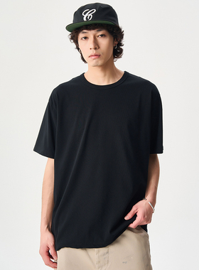 山系多颜色COOLMAX Stripe Jersey Tee纯色短袖日系复古宽松T恤男