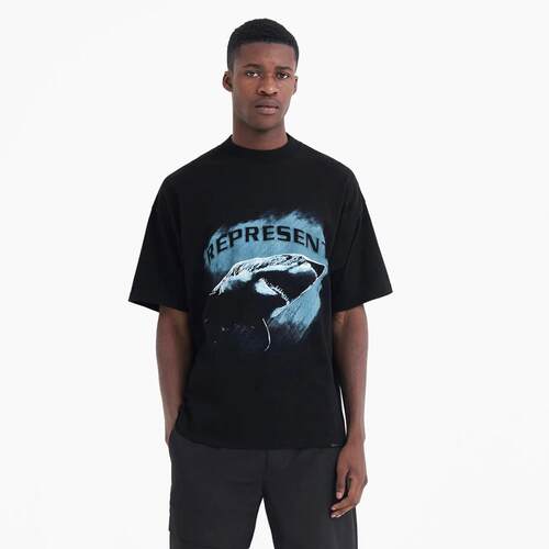 REPRESENT SHARK 短袖美潮小众潮牌宽松做旧圆领鲨鱼印花T恤 FW22