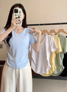 破价福利炸！「舒服到爆」设计感小蛮腰锁骨瘦瘦T莫代尔JU百搭