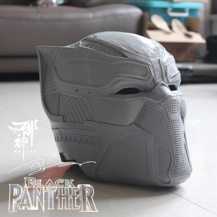 黑豹头盔3d打印 白模 图纸文可动人偶/兵人/雕像