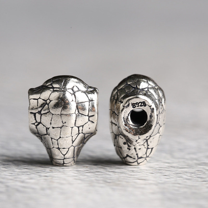 S925银 观澜铜质三通佛头佛珠念珠金刚菩提 DIY配件配饰饰品