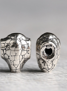 S925银 观澜铜质三通佛头佛珠念珠金刚菩提 DIY配件配饰饰品