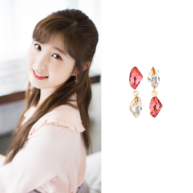 现货耳环YOUNGWON合金可爱水晶