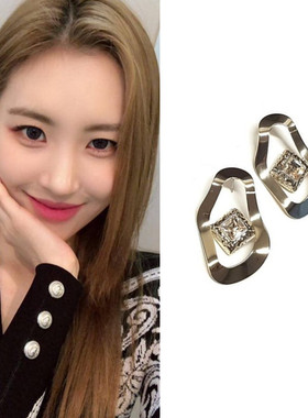 特价现货YoungWon正品韩剧明星宣美同款奢华水晶夸张合金耳环防敏