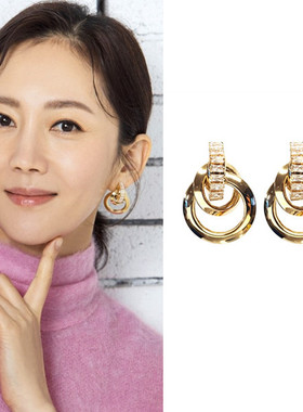 特价现货youngwon正品韩剧结过一次了金喜爱明星同款水晶耳环防敏