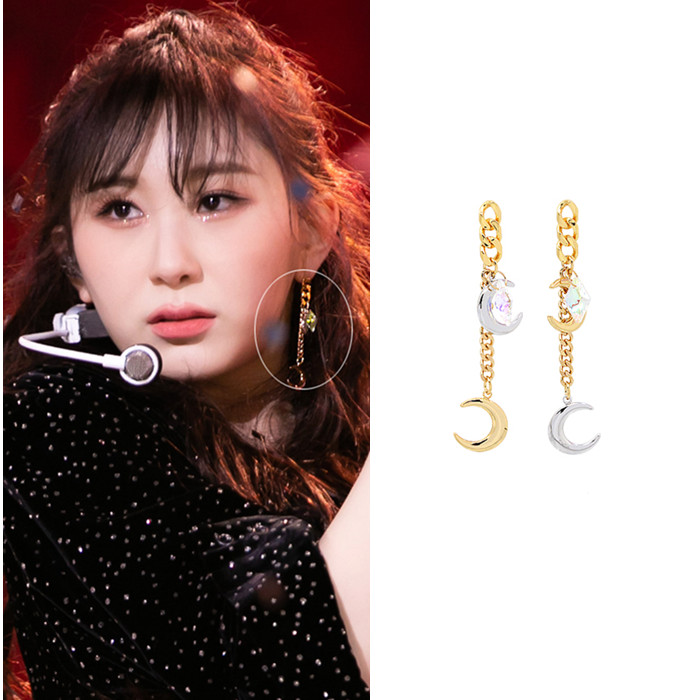 现货耳环YOUNGWON925银针水晶