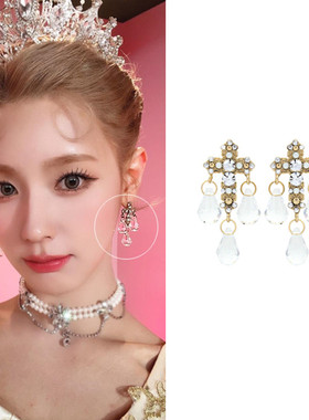 特价现货YoungWon本月少女LOONA金智雨GIDLE美延复古流苏耳环925