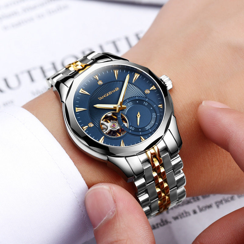 唐可娜儿正品新款全自动机械表时尚品质手表男士防水夜光镂空男表