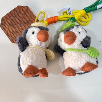 可爱腮红花生企鹅钥匙扣包挂件车钥匙装饰卡通毛绒玩偶创意礼物