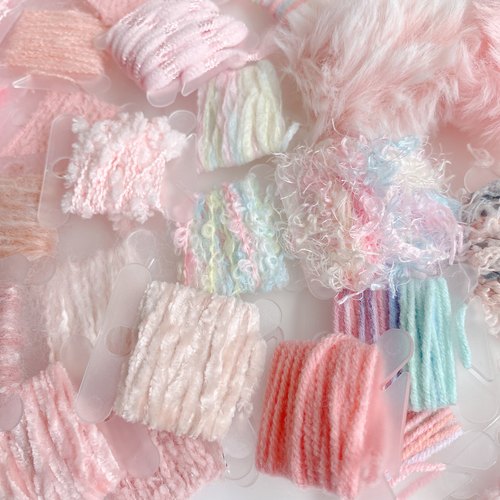 粉色系手混线小样藏族脏鞭发绳文玩头饰原创辅料DIY配件迷你线板