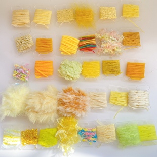 黄系手混线小样藏族脏鞭发绳文玩头饰原创辅料DIY配件特色线包装