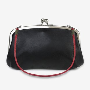 SOUSOU布袋日本代购京都制造设计师口金包软包钱包多纯色皮革中号