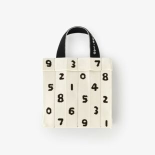 SOUSOU布袋日本代购京都制造设计师针织百褶肩包拎包小号数字白