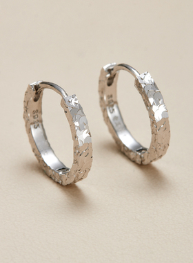 AHCHOO 静奢百搭碎冰冰迷你耳环S925纯银耳饰高级感爆闪耳圈耳扣