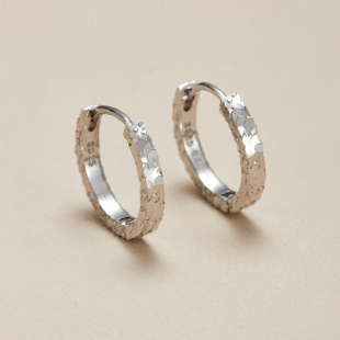 AHCHOO 静奢百搭碎冰冰迷你耳环S925纯银耳饰高级感爆闪耳圈耳扣