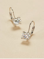 AHCHOO's minimalist 1-carat small bubble moissanite earrings exude a sense of sophistication. S925 silver earrings for women thumbnail 4
