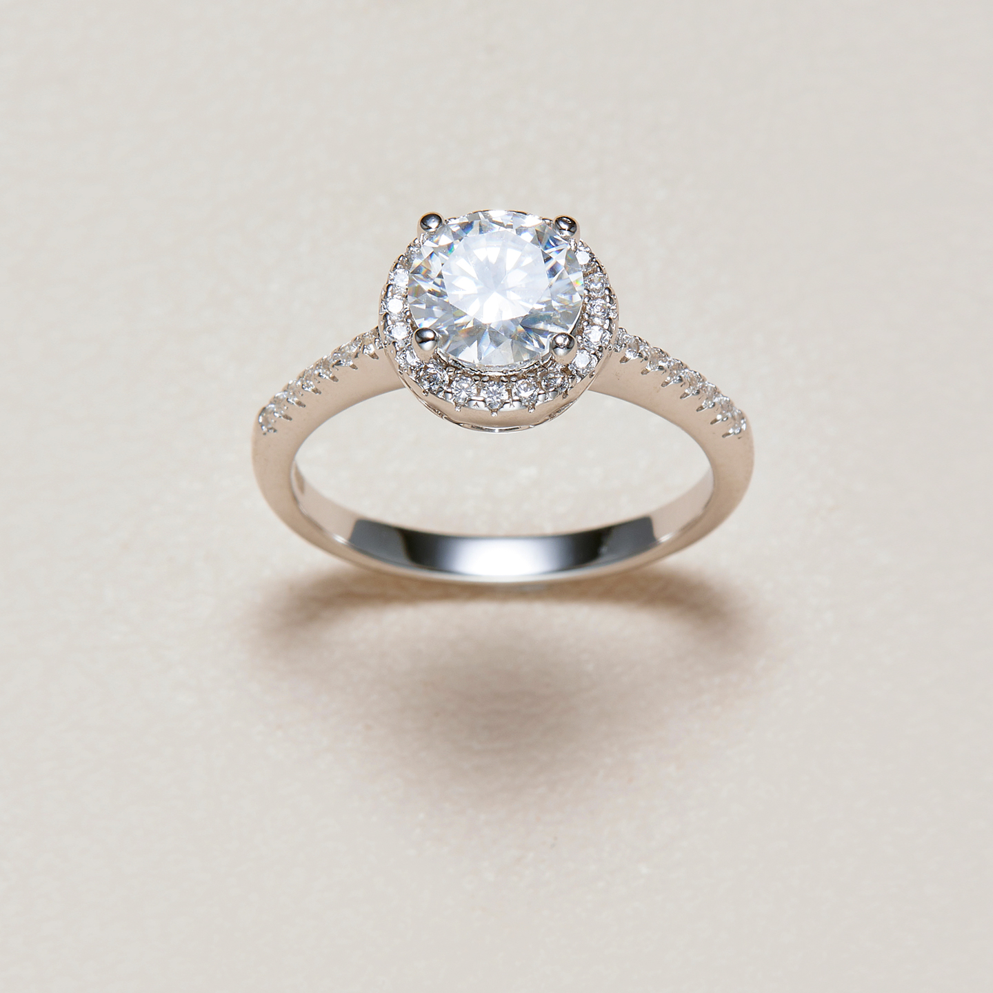 AHCHOO 静奢1克拉蛋形小方糖莫桑石戒指小众设计S925银指环女