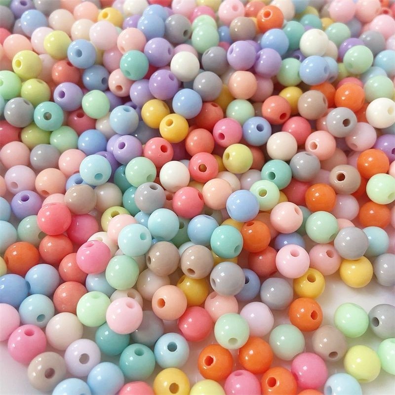 亚克力马卡龙糖豆珠子手链串珠手工diy发簪钥匙扣手机链饰品材料
