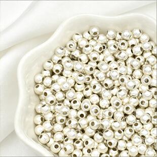 保色哑金隔珠金属圆珠散珠金珠子DIY手链首饰品手工串珠材料配件