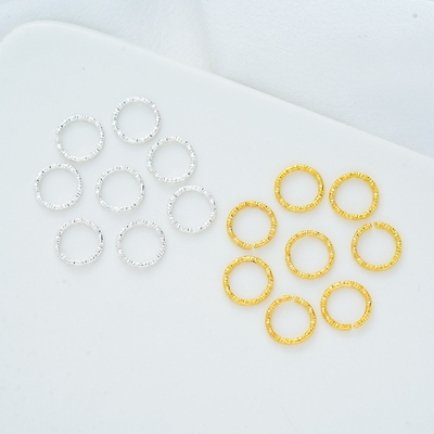 压花圈压花跳环扭纹圈闭口圈环单圈开口挂环圈DIY手工饰品配件